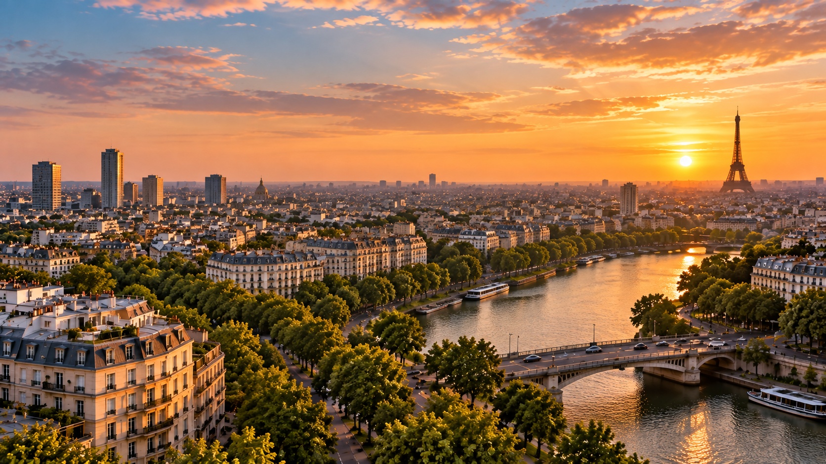 Appartement parisien et vue sur Paris 15e