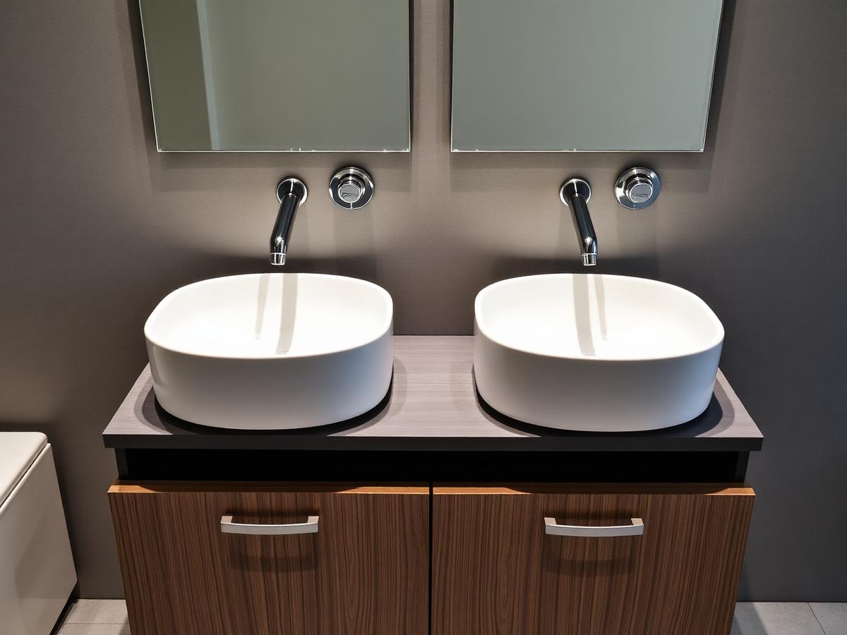 Double vasque et meuble vasque