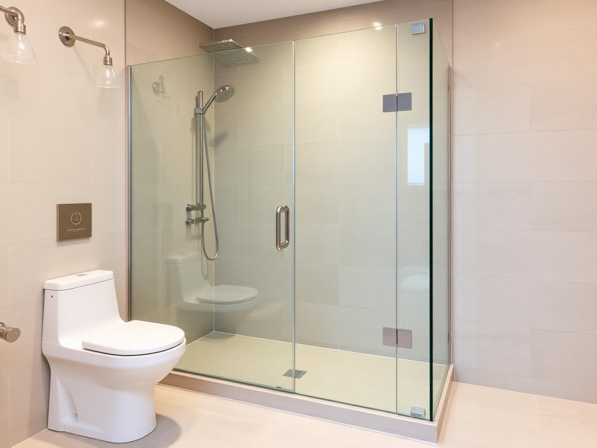 Douche PMR de plain-pied