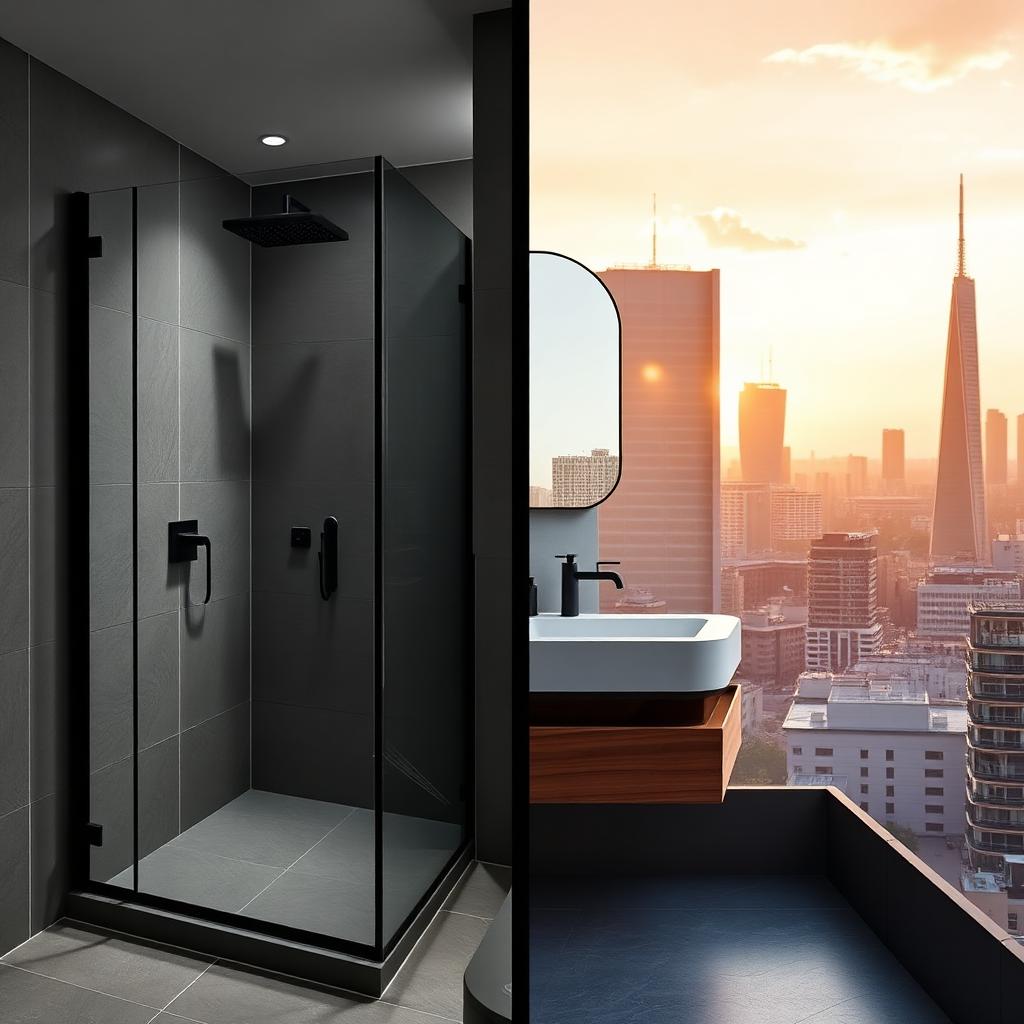 Salle de bain compacte moderne rénovée à Courbevoie près de La Défense