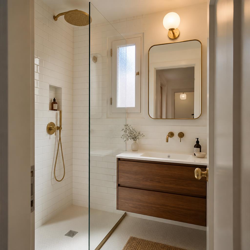 Salle de bain rénovée dans un pavillon de Suresnes